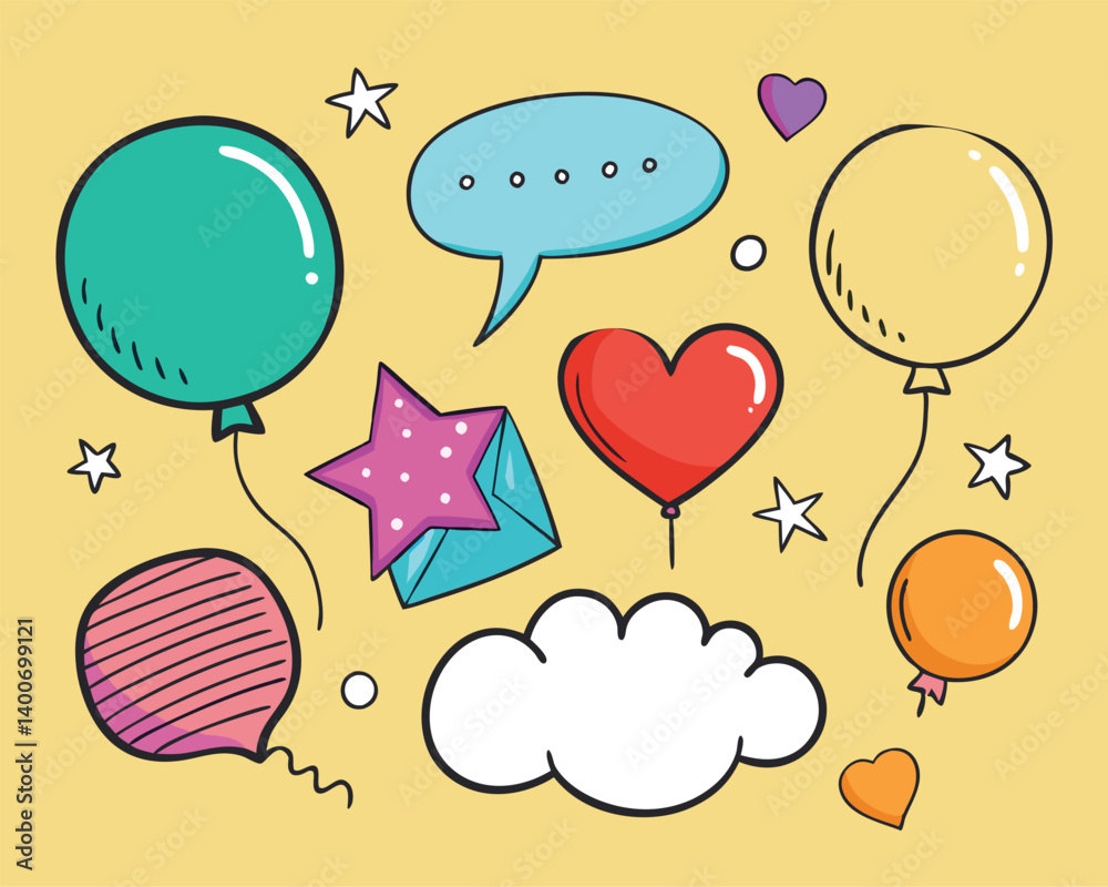 custom made wallpaper toronto digitalColorful Balloons and Party Decorations Illustration