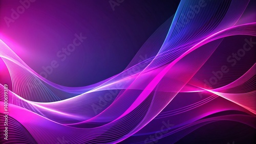 Abstract Purple Pink Geometric Design Background - Flowing Lines & Shapes