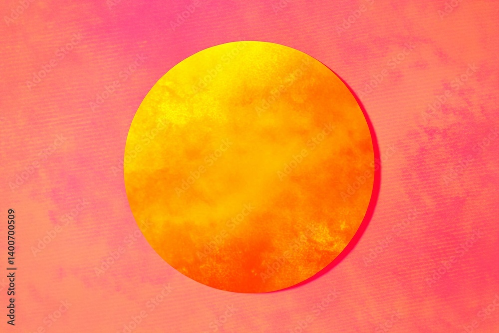 Abstract Pink Risograph Print Background with Orange Circle - Generative AI Art Abstract Pink Risograph Print Background with Orange Circle - Generative AI Art