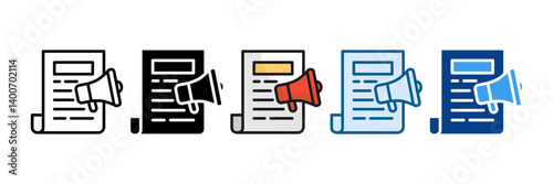 Publicity Icon Set Multiple Style Collection