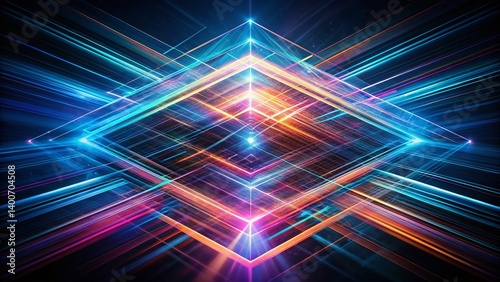 Abstract Light Trails: Geometric Lines and Squares Long Exposure Photography