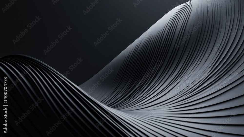 Naklejka premium Smooth black waves creating a modern abstract design