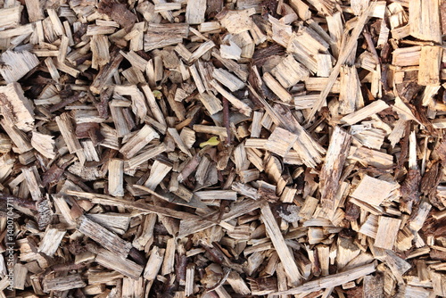 Wood Chips Pile Ground Natural Texture Background