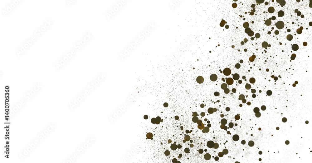 Obraz premium Radiant Festivity: Spectacular 3D Illustration Showcasing Radiating gold Confetti