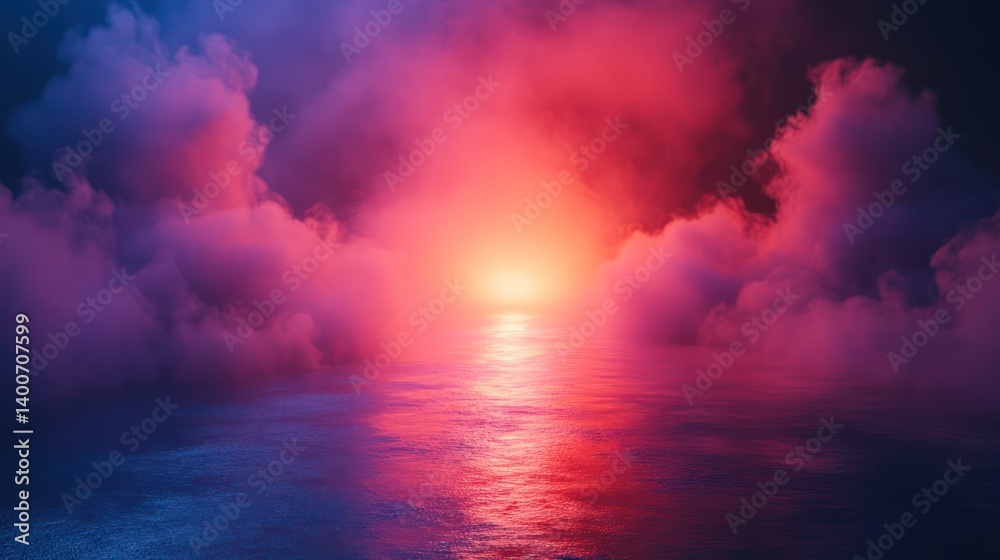 Vivid Cloudscape Sunrise over a Colorful Sea Vivid Cloudscape Sunrise over a Colorful Sea