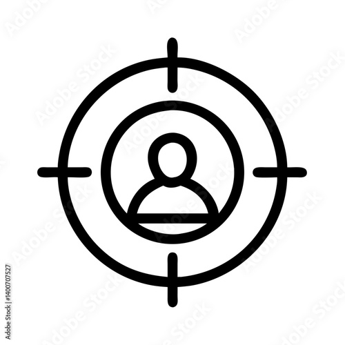 Target with Profile Inside Crosshair Icon Design
