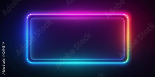 Abstract Glowing Neon Rectangle Border Frame Animation Background