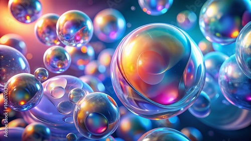 Abstract Glass Bubbles Background - Bokeh Effect, Shimmering, Colorful, Artistic