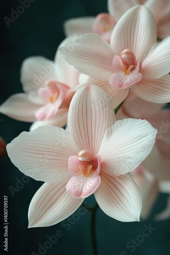 Close-up of delicate pink orchid flower with soft texture