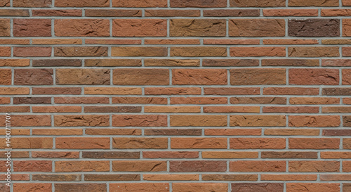 Brick Wall Texture: Rustic Red Brickwork, Mortar Lines, Seamless Background, Construction Material, and Architectural Surface Detail