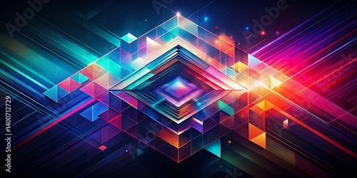 Abstract Colorful Shapes Low Light Background - Vibrant Night Photography