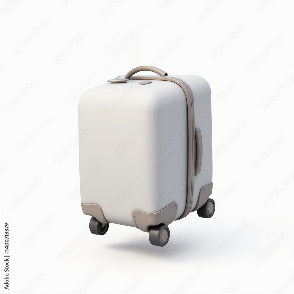 Suitcase with Wheels and Handle Floating in Mid-Air 3D Suitcase with Wheels and Handle Floating in Mid-Air 3D