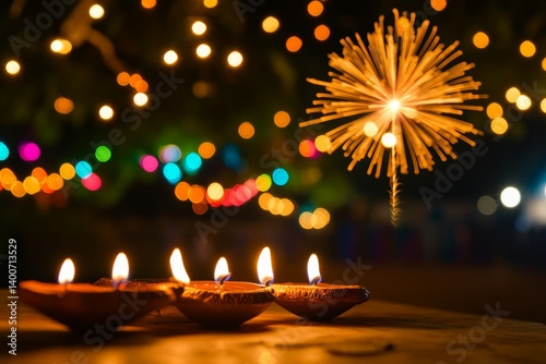 Obraz na płótnie a festive diwali night w salonie