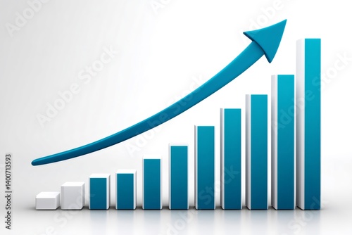 Free Download Blue arrow increasing over growing bar chart symbolizing business success - GFXLoad
