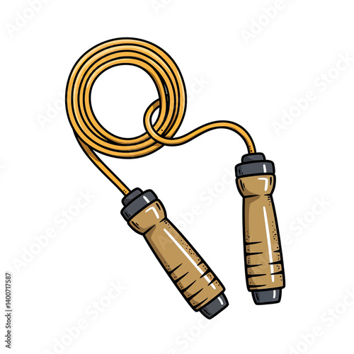 Jump Rope Fitness: A detailed illustration of a jump rope, highlighting its sleek design and inviting the viewer to envision the invigorating workout.