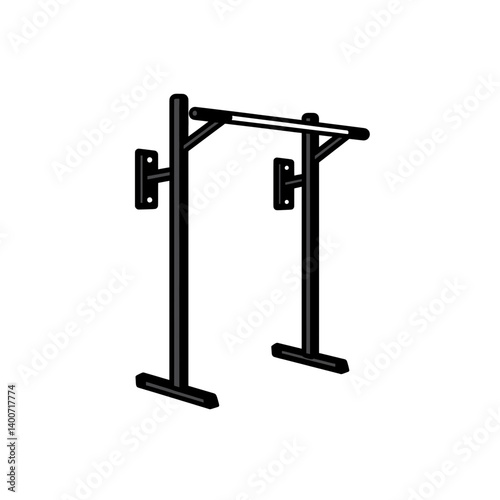 Sport Equipment on Wall: A sleek, minimalist shot of a pull-up bar fixed firmly to the wall, designed for fitness enthusiasts.
