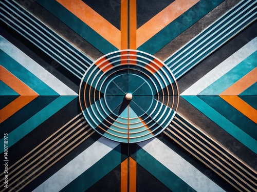 Abstract Aerial Stripes: White on Black Geometric Design - High-Resolution Stock Photo