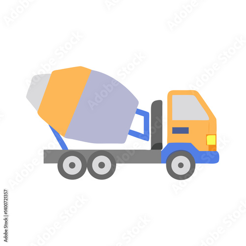 Concrete Mixer Truck Icon Representing Construction and Concrete Delivery