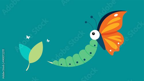 Butterfly Emerging A caterpillar transforming into a butterfly symbolizing personal growth and transformation that comes from forgiving oneself.