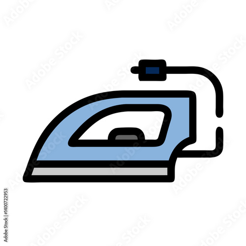 Electric Iron Icon Representing Clothes Pressing and Home Appliance