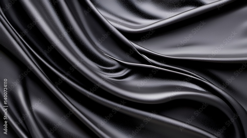 Fototapeta premium Luxurious black silk fabric texture