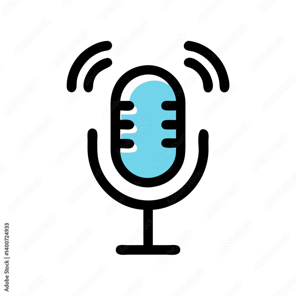 Microphone Icon Representing Audio Input and Sound Recording Microphone Icon Representing Audio Input and Sound Recording