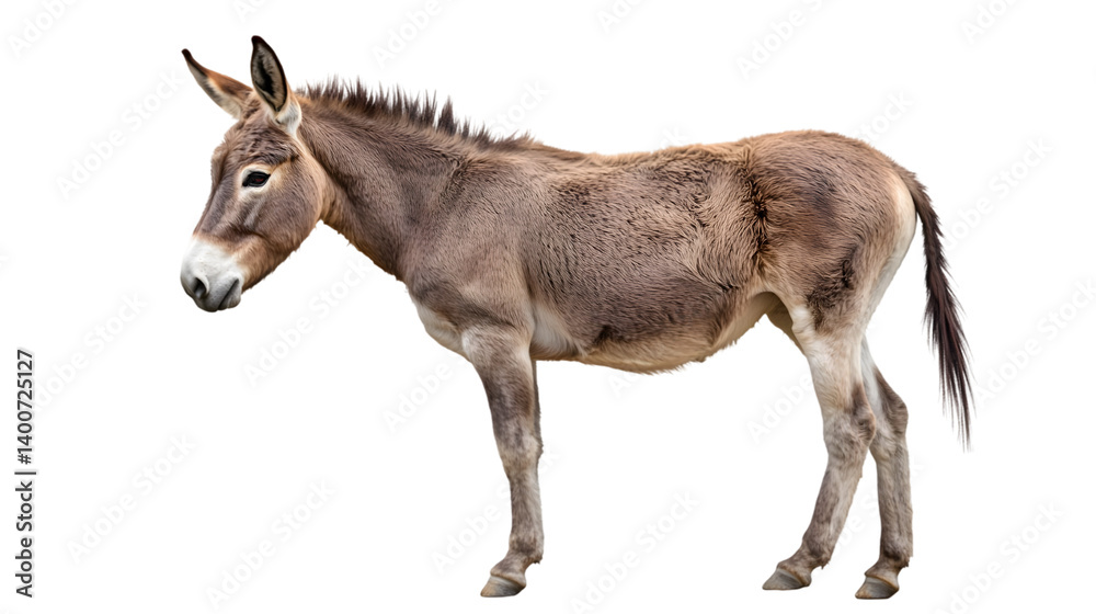 Fototapeta premium Donkey profile with isolated background.