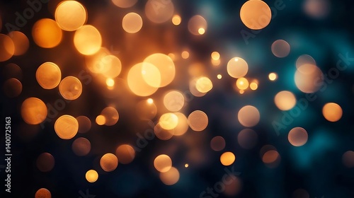 Chic dark backdrop with golden lines and soft glowing light rays blending into bokeh