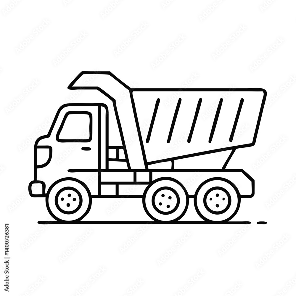 Construction dump truck transports building materials for home building projects Construction dump truck transports building materials for home building projects