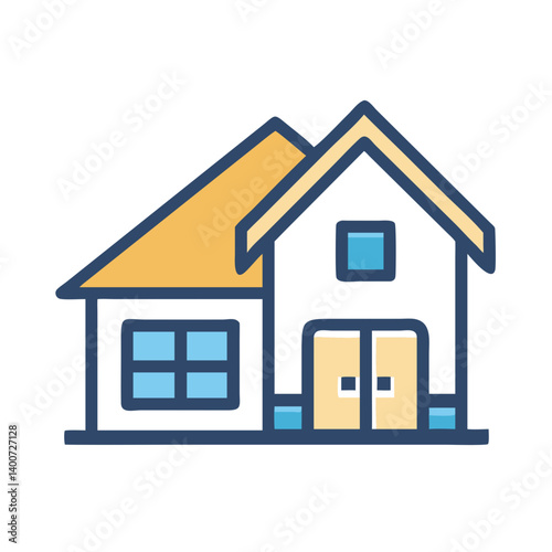 Residential House Icon Representing Home, Living Space, and Property Structure
