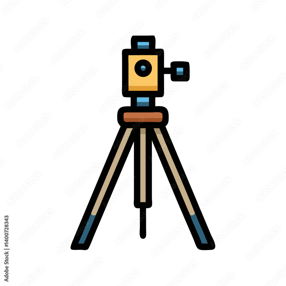 Survey Tripod Equipment Icon Representing Land Measurement and Geodetic Tools