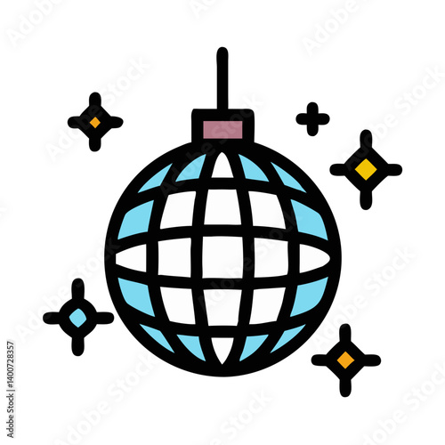 Disco Ball for Party Lighting Effect Icon Design