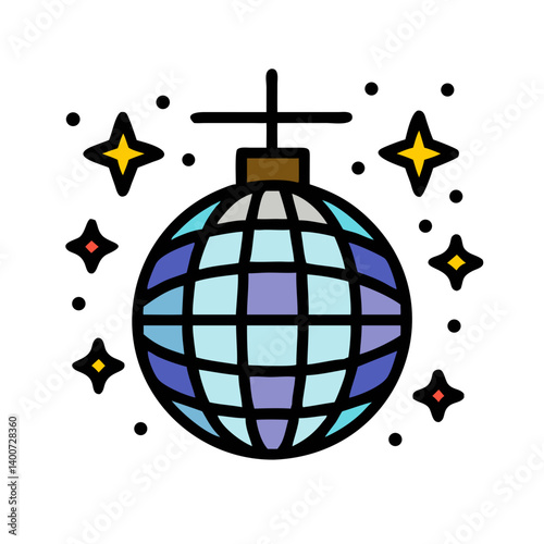 Disco Ball for Party Lighting Effect Icon Design