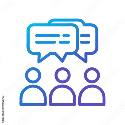 Team Chat with Speech Bubble Icon Representing Group Communication and Online Collaboration