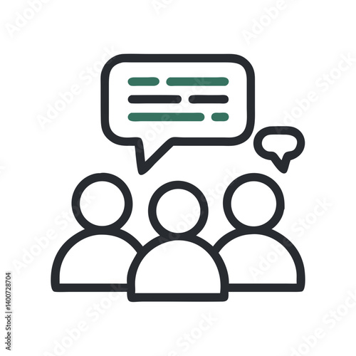 Team Chat with Speech Bubble Icon Representing Group Communication and Online Collaboration