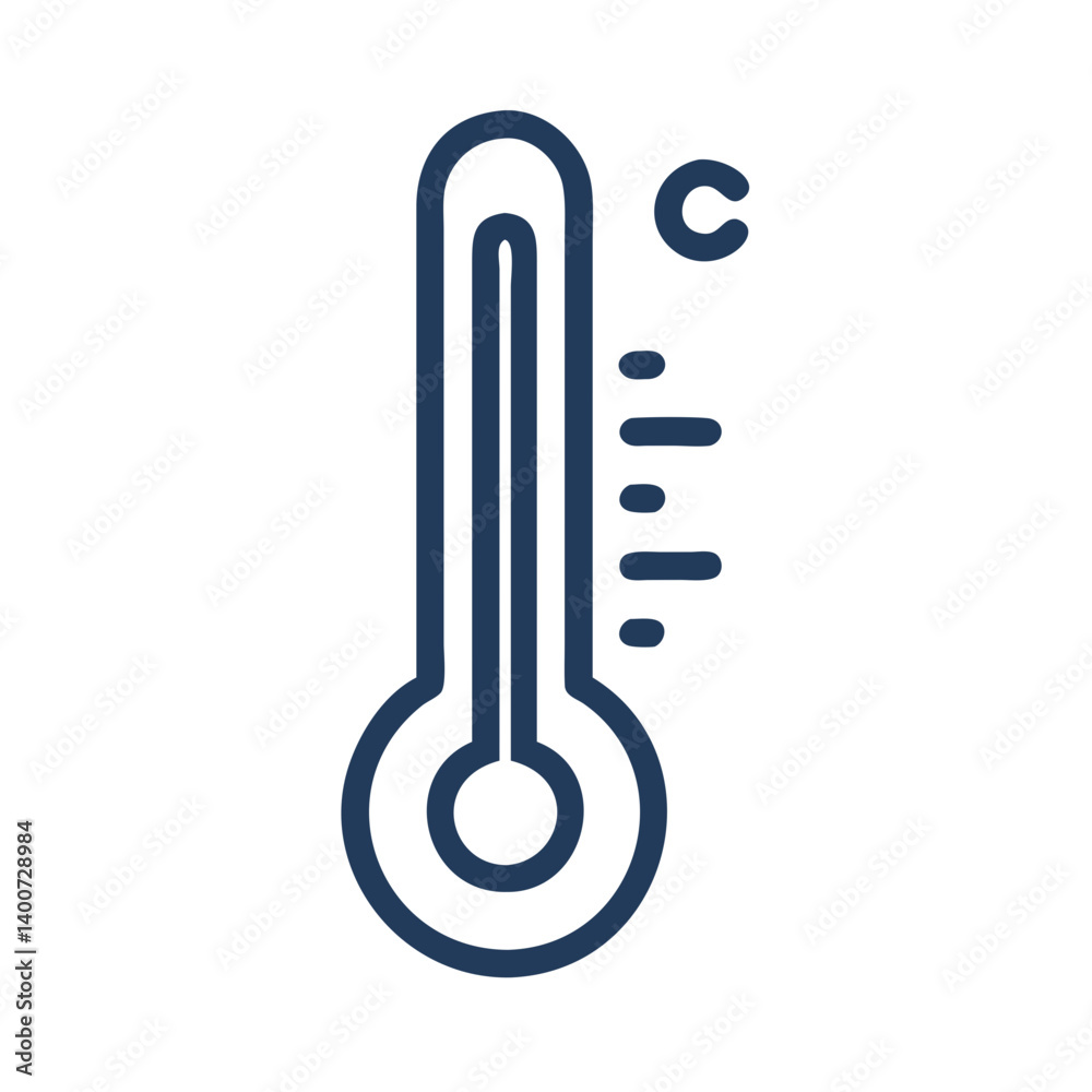 Thermometer Icon Representing Temperature Measurement and Heat Detection Thermometer Icon Representing Temperature Measurement and Heat Detection