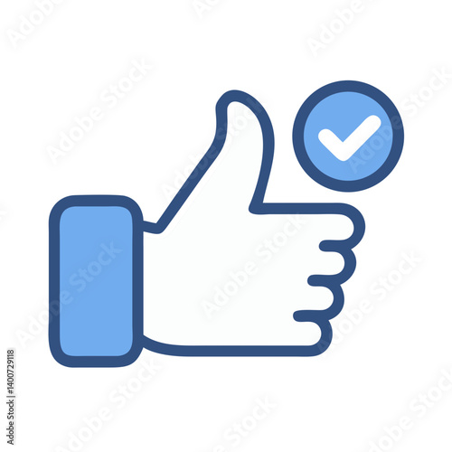 Thumbs Up Approval Icon Representing Positive Feedback and Confirmation