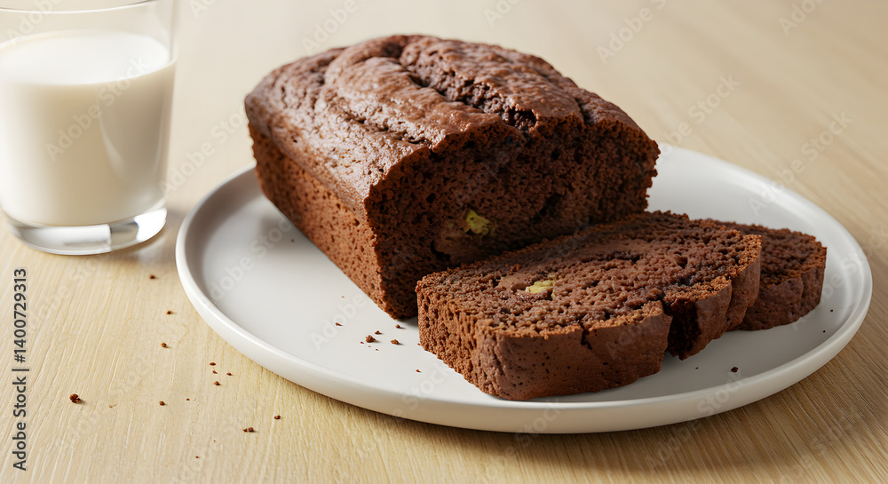 Delicious Chocolate Zucchini Bread With a Glass of Milk High Demand Delicious Chocolate Zucchini Bread With a Glass of Milk High Demand