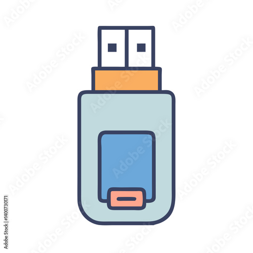 USB Flash Drive Icon Representing Portable Data Storage and Transfer Device
