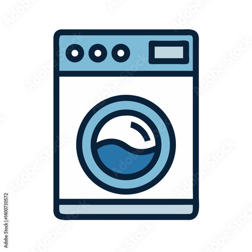 Washing Machine Appliance Icon Representing Home Laundry Equipment and Cleaning Device