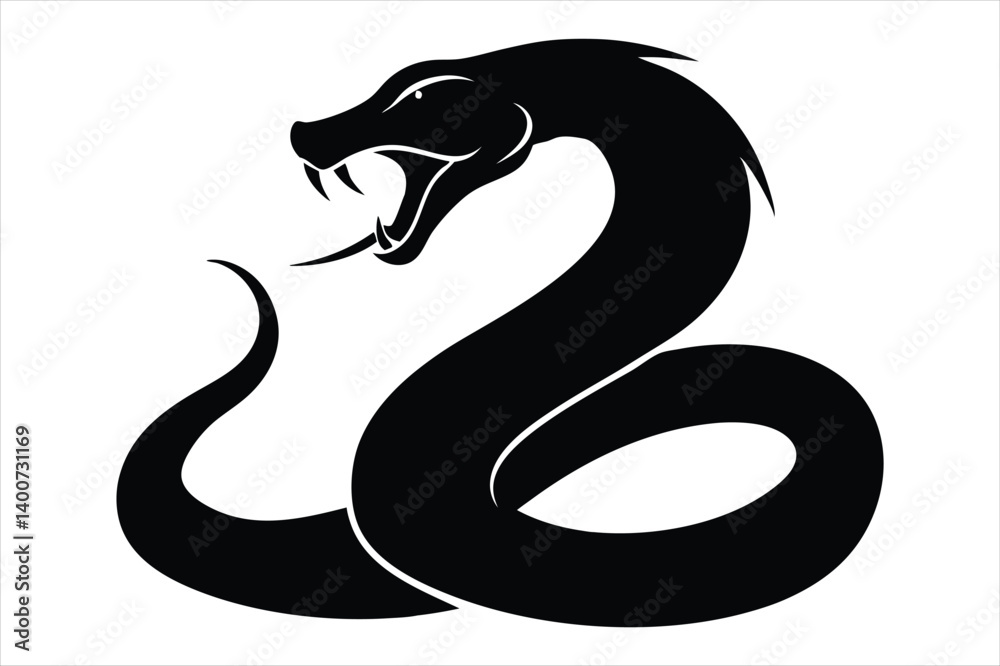 Fototapeta premium coiled snake silhouette
