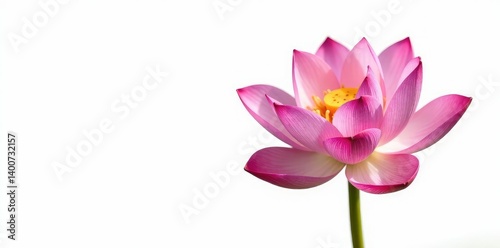 Single lotus flower isolated on white background, isolation, garden, water lily