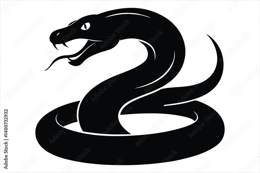 Fototapeta premium coiled snake silhouette