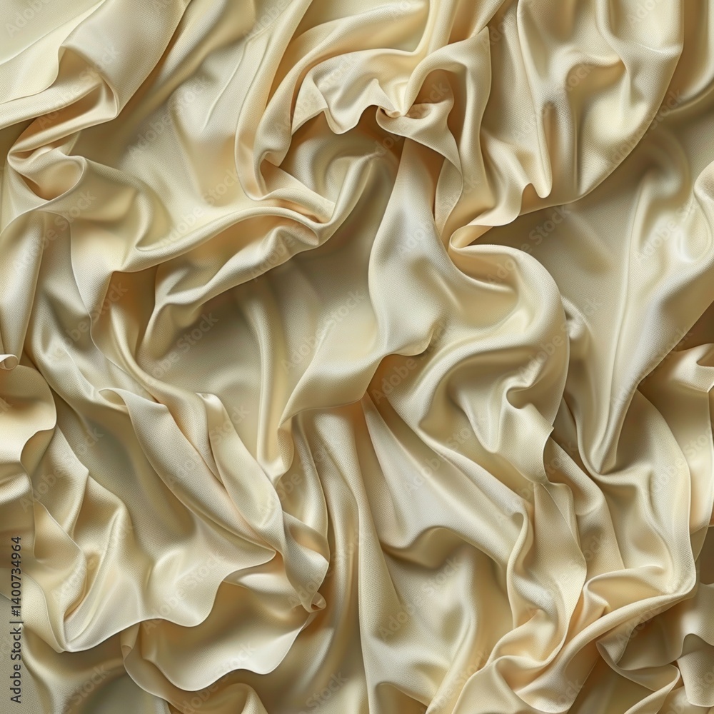 Obraz premium Luxurious Cream Silk Fabric Drape