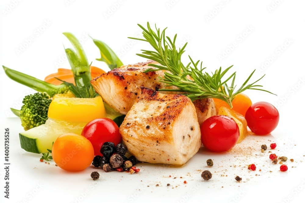 Grilled chicken with colorful vegetables Grilled chicken with colorful vegetables