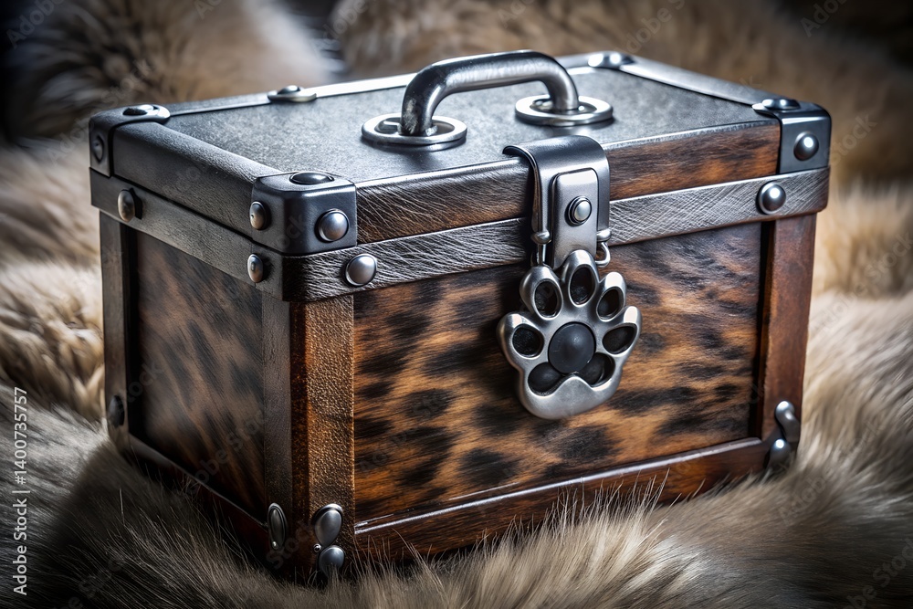 Fur-Lined Box with Silver Fangs – Horror-Inspired Luxury