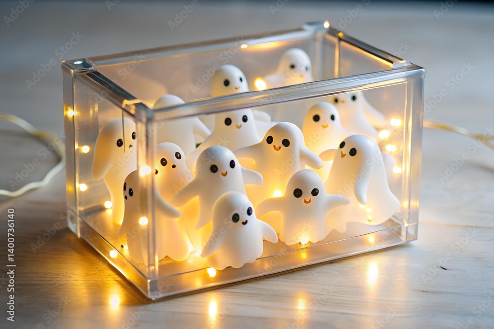 Glowing Ghost Acrylic Box – Spooky LED Halloween Decor