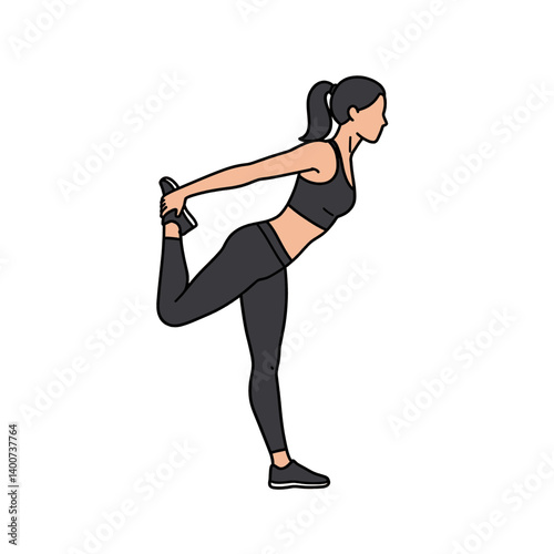Graceful Stretch: An athlete gracefully bends, stretching to enhance flexibility and prepare for peak performance. A testament to the body's capacity for movement, resilience and wellness.