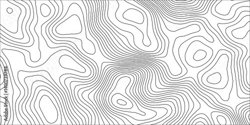 Abstract white contour wave lines topographic background, lines map seamless pattern, modern wallpaper texture and realistic design used for banner and posters, mountain relief geographic pattern