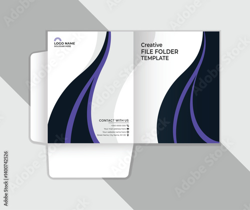 Creative Business Presentation folder template & corporate office template design, Folder design, cover for catalog, brochures. photo